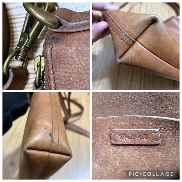 Madewell Brown Leather Crossbody Saddle Bag Adjustable Strap Distress VTG Style - Picture 8 of 9